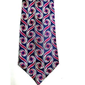 David Lawrence Vintage Italy 100% Silk Swirls Print Necktie